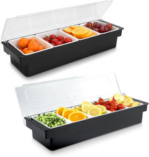 Carrito de frutas y verduras de 4 compartimentos con tapa para adornos y guarniciones