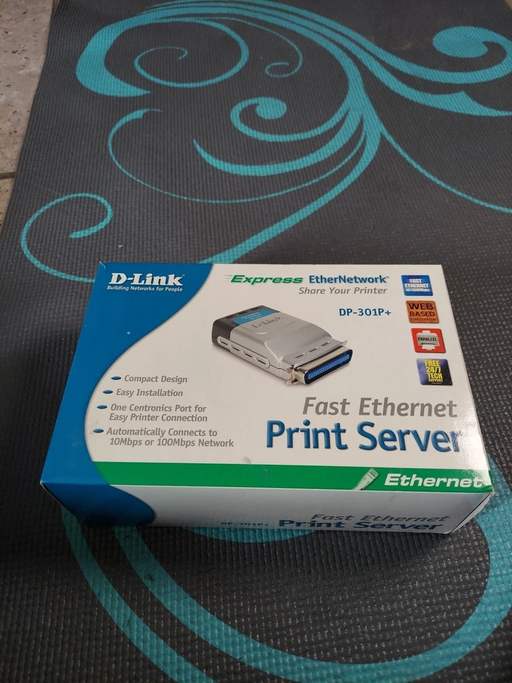 D-Link (DP-301P+) Fast Ethernet Parallel 1 Centronics Port Print Server open Box - Image 2 of 4