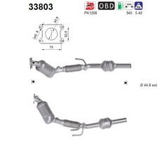 KATALYSATOR FÜR SEAT IBIZA V (KJ1, KJG), VW POLO VI (AW1, BZ1, AE1) - AS 33803