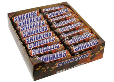 Snickers Milk Chocolate Candy Bars 1.86oz, Pack of 48 Bars