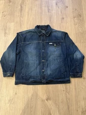 Vintage Rocawear Denim Jacket Y2K Hip Hop Streetwear XL Blue Founded By Jay Z