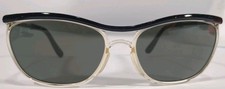 Logo Paris France women sunglasses vintage 1980s ultra light 3 tone black white