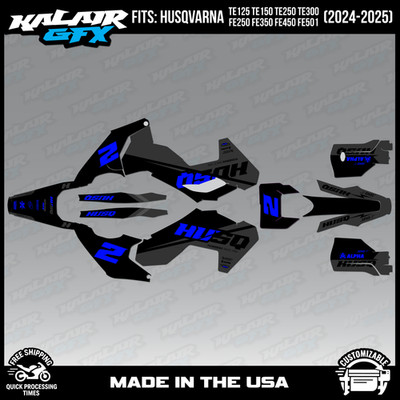 Graphics Kit for HUSQVARNA TE FE Models (2024-2026) Base - BLUE-SHIFT