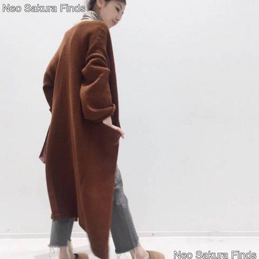 LAUREN MANOOGIAN Knit Gown Coat Brown Terra Cotta | eBay