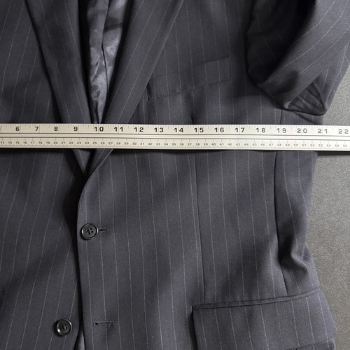 Tuta Brooks Brothers 346 uomo 41R 32W blu navy gessato due bottoni elasticizzata - Foto 7 di 12