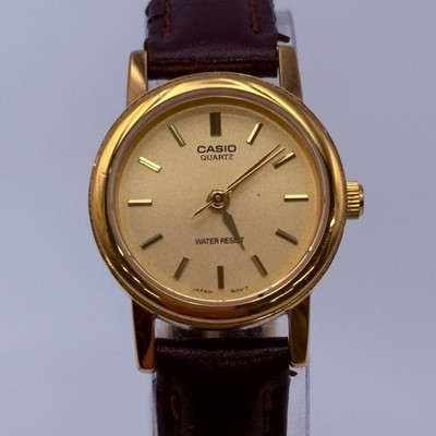 CASIO LTP-1095 Quartz Champagne gold dial  Battery replaced 22.8mm