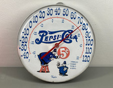 Vintage PEPSI COLA Taylor Thermometer Round Dial 12" Wall Display Advertising