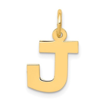 10K Gelbgold kleiner Block Initiale J Charm
