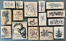 HOLIDAY & WINTER RUBBER STAMPS RARE HARD TO FIND & RARE Vintage DESIGNS YOU PICK