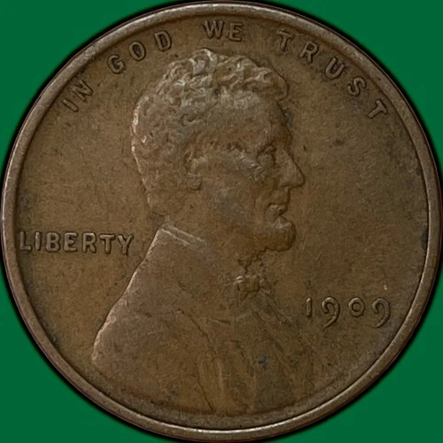1909 Lincoln Wheat Cent Extremely Fine XF Coin #33717