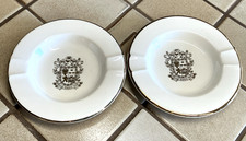 BEVERLY WILSHIRE HOTEL PAIR ASHTRAYS GOLD CREST  & RIM 5-3/8" APPEAR UNUSED