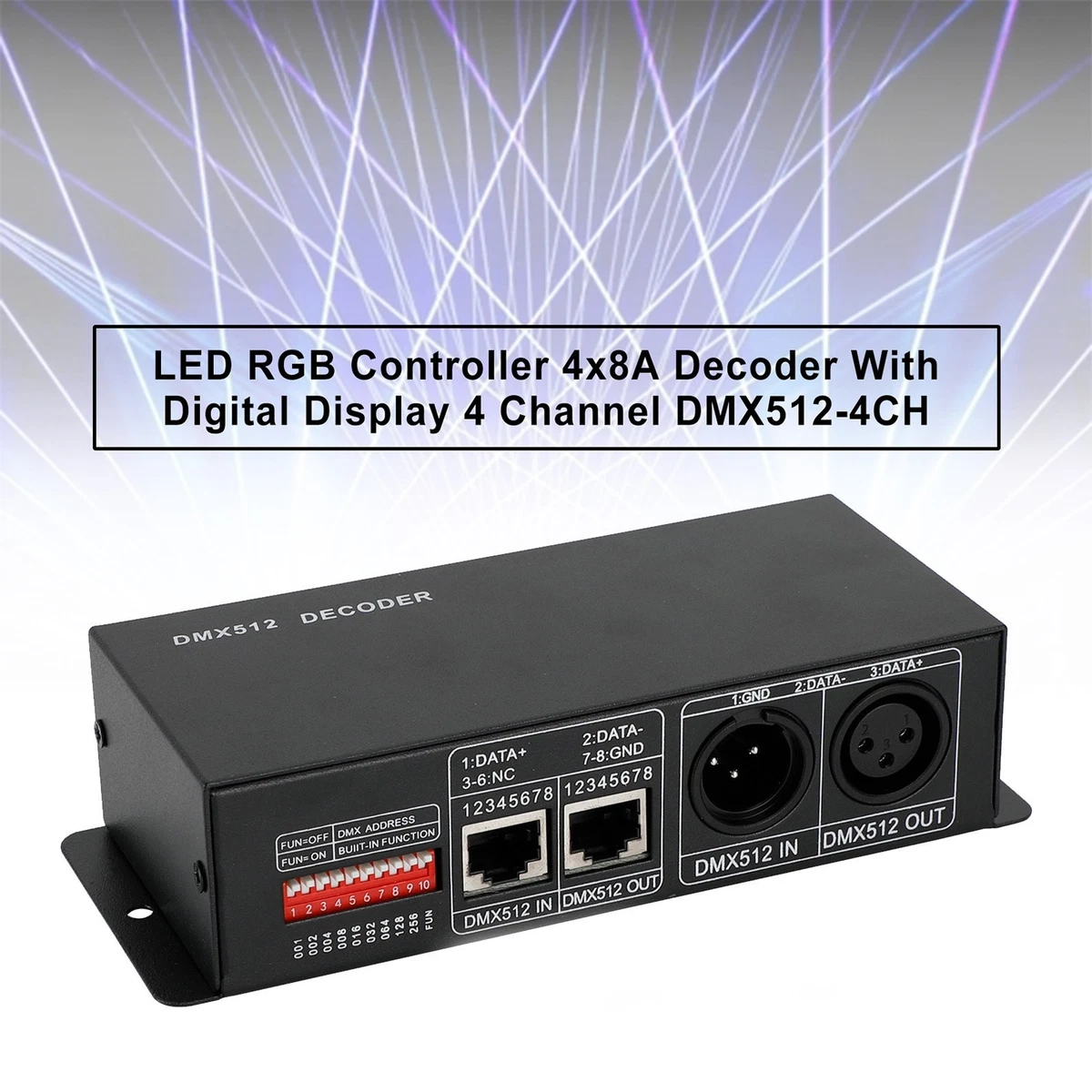 Controlador decodificador LED DMX512 4 canales RGBW controlador para tiras de luces de 12V 24V DC