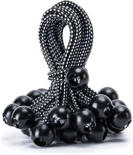 30pcs 6" Heavy Duty Ball Bungee Cords – Tarp, Tent & Cargo Tie Down (Black)