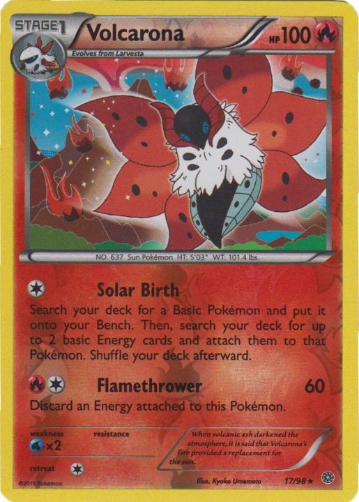 Pokemon - Volcarona - 17/98 - Holo Rare - Reverse Holo - XY - Ancient Origins -