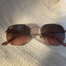 Ray-Ban Silver Metal Geometric Gradient Brown Men's Lightweight Sunglasses