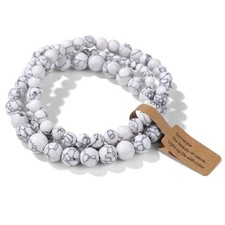 3PCS Natural Stone Stretch Beaded Bracelet 4/6/8mm Healing Crystal Jewelry Set