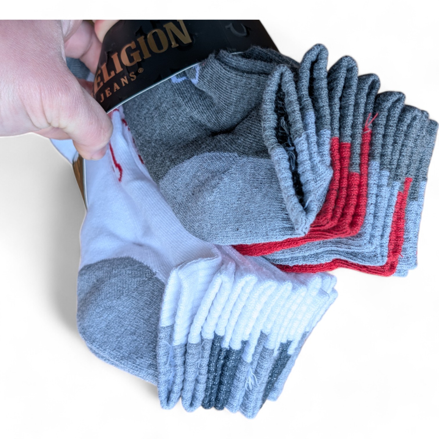 NEW True Religion Quarter Socks 12 Pair Men's 10-13 Shoe size 8-12 thumbnail 5