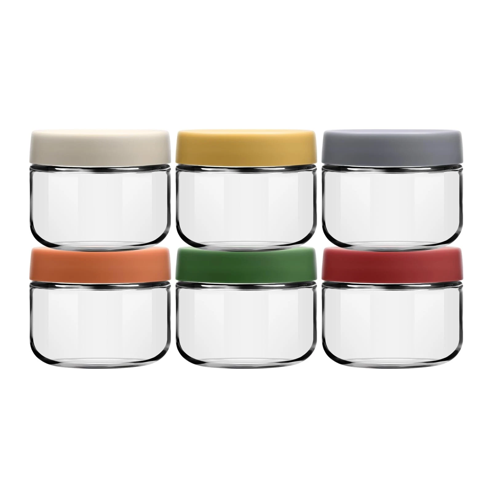 EONJOE 8oz Glass Jars with Lids 1 Cup Small Food Containers 8oz, transparent
