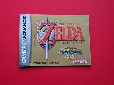 Game Boy Advance Legend of Zelda: A Link to the Past Four Swords Manual No Game