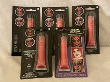 5 Tubes RED Cream Make-up Facepaint, Halloween NEW 0.70 oz ea School Spirit Tube