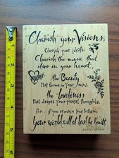 Cherish Your Visions Rubber Stamp 3 1/2” x 4 3/4”