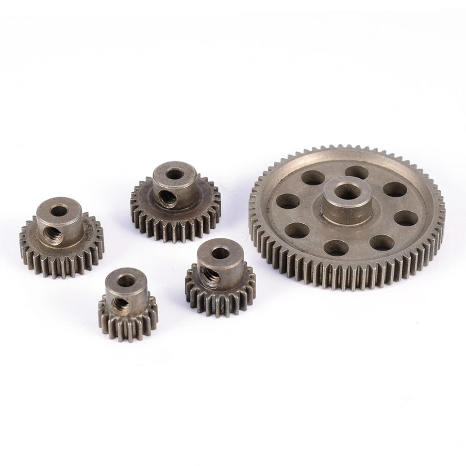 5Pcs/10Pcs Metal Spur Diff Main Gear &Motor Pinion Cogs For HSP 1/10 RC Car - Image 3 of 4