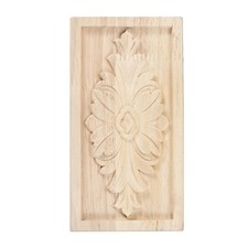 Wood Appliques Leaf Flower for Furniture Cabinet, 6.3x3.3 Inch