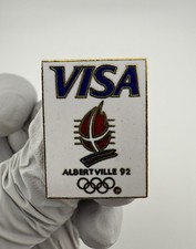 1992 Vintage Collectible VISA Olympic Logo Albertville Gold Tone Lapel Pin
