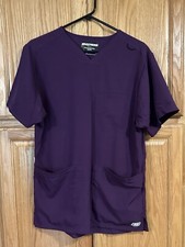Skechers Scrub Top Size Small By Barco Pockets Stretch Purple Eggplant Medical