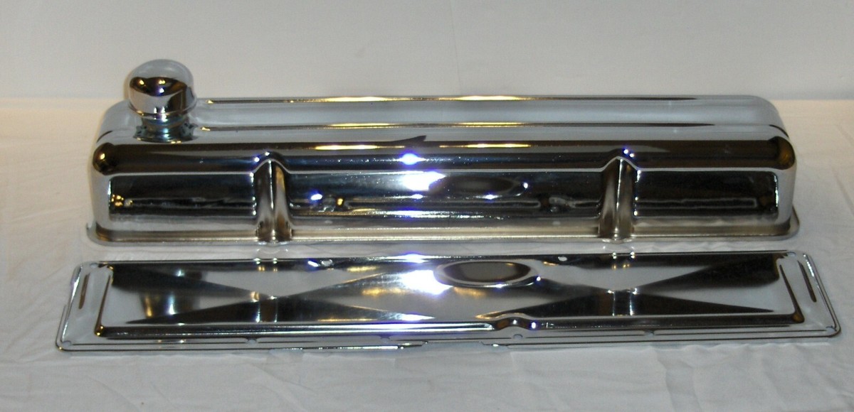 Chevy 235 Inline Straight 6 Cylinder Chrome Valve Cover w/ Side