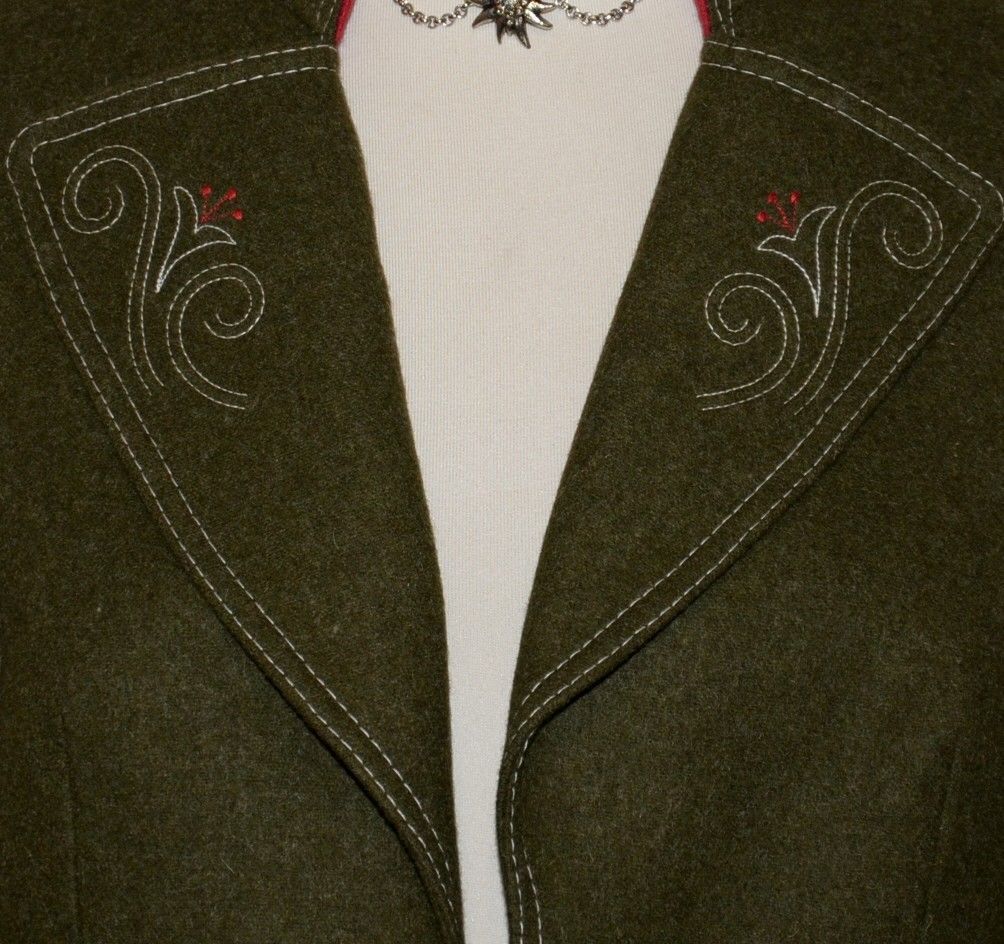 VERT ~ LAINE femme allemande hiver courte équitation dirndl