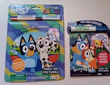 Disney Bluey Magic Ink Coloring Book Set Kids Toddlers 2 pcs of FAST FREE SHPNG