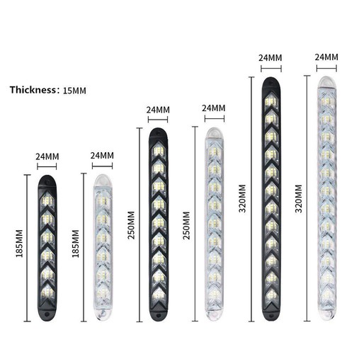 2x Car 6 LED Amber/White Switchback Flowing Strip Arrow DRL Turn Signal Light BC - Picture 4 of 9