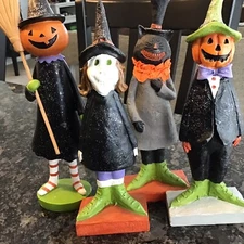 Vintage Tii Collections Resin Glitter   Halloween Figures Lot Of 4 :8/9 “