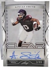 AINIAS SMITH 2022 LEAF TRINITY FOOTBALL CLEAR ROOKIE rc autograph AUTO /99