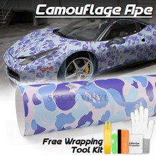Premium Camouflage Camo Ape Blue Car Vinyl Wrap Sticker Decal Sheet Film Diy