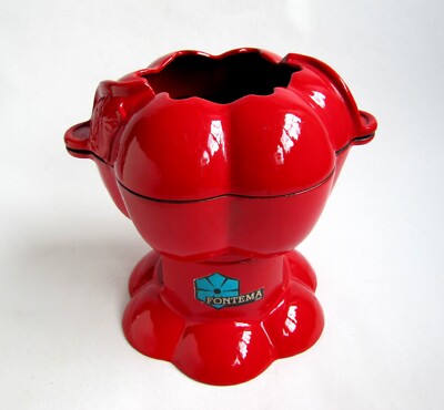 Cocotte à Fondue Fontema Forme Tomate en Fonte Émaillée Rouge