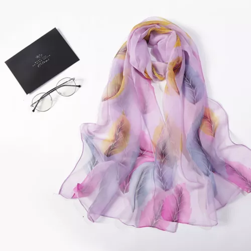 Women's Long Chiffon Scarf Elegant Lightweight Sun Protection Pashmina Shawl - Picture 20 of 50