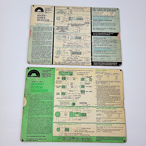 HoloKrome Socket Screw Selector Slide Rule Charts Metric & Unified