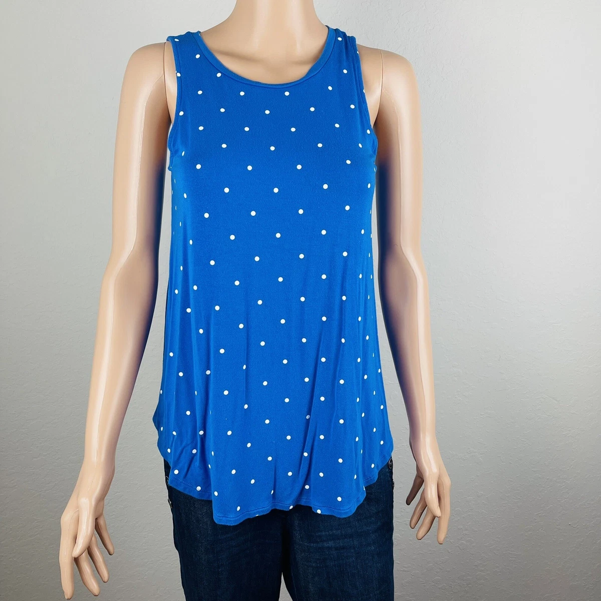 polka dots sleeveless tops