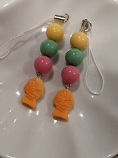 japanese taiyaki phone charms - set of 2 - handmade   