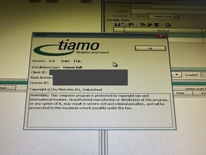 Metrohm USA TIAMO 2.5 Full version installed on DELL OptiPlex 7010 i5 4GB