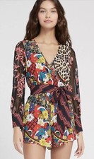 Alice + Olivia Nelia Wide Sleeve Romper Floral Size 4 NWOT