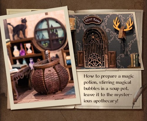 DIY Book Nook Kit, Mini Dollhouse, Touch Lights, Furniture, Christmas Gift, Cute - Picture 14 of 17