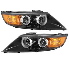 Headlight Assembly For 2011 2012 2013 Kia Sorento Halogen Black Amber Lr Pairs