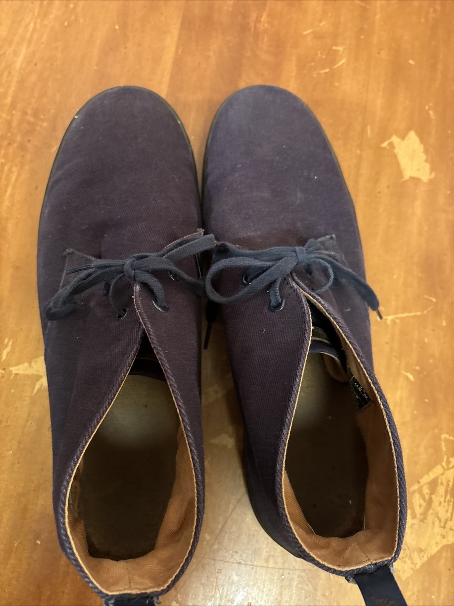 Dr Martens Mayport Desert Boot Faded Blue Canvas 2 Eye Lace 