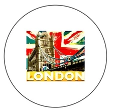 Tower Bridge London England   2.25”  Pinback Button Pin Badge