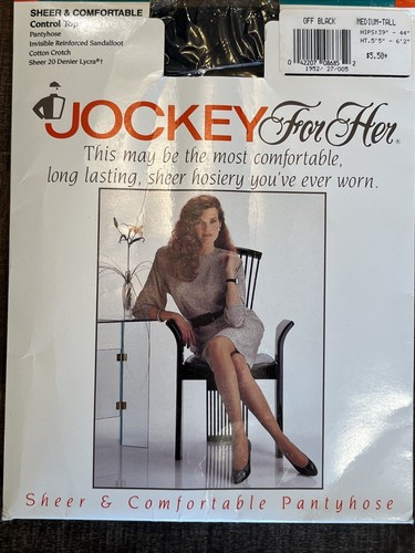 Jockey for Her Sheer & Comfortable Control Top Pantyhose. Sz Medium-Tall NEW