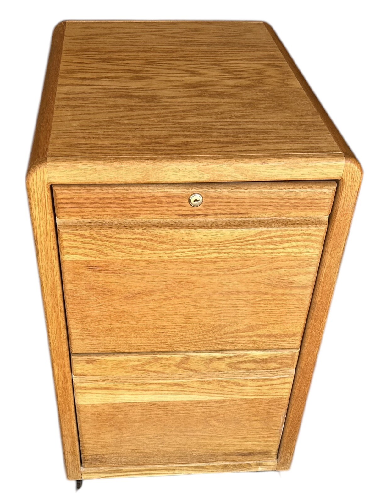 Mid Century 60s 2 Drawer Legal Letter Vertical File Cabinet Printer Oak Wood