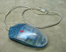 Macally iMouse Pro - 2 Button USB Mouse - Blue & White